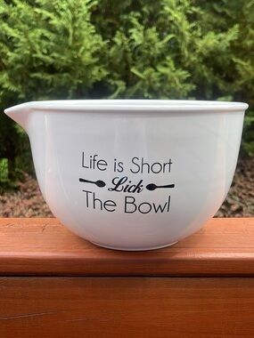 Cost Plus World Market White Ceramic Bowl with Brand Stamp